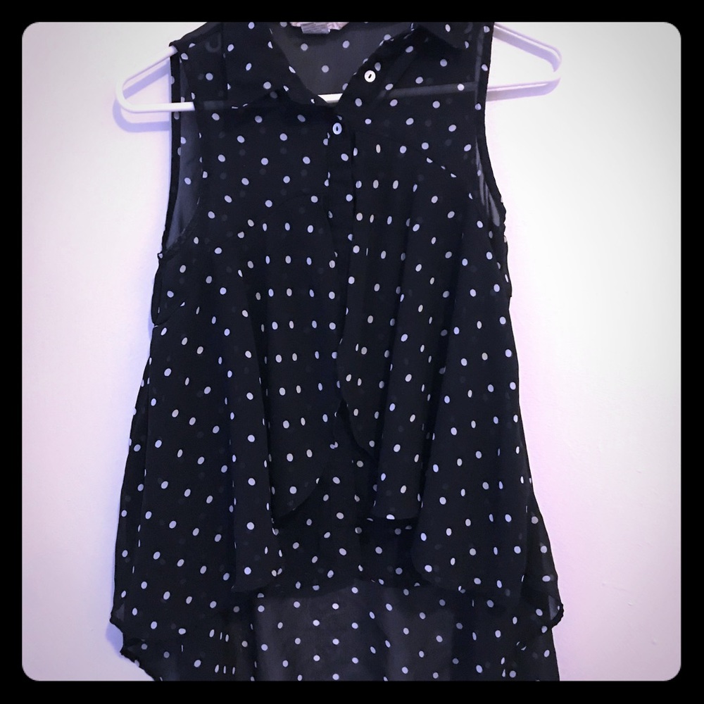 Sheer polka dot blouse